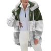 XUNRYAN Winter Coats Womens Fuzzy Faux-Fur Jackets Striped Zip Up Hoodies Long Sleeve Jacket Winter Fashion Colorblock Coats view 1