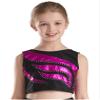 easyforever Kids Girls Sleeveless Shiny Rhinestone Ballet Dance Crop Tank Top Yoga Vest Sports Gymnastic Workout Bra Hot Pink 8 Years view 1