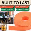 DEYACE 2 Inch Nylon Webbing Strap with Plastic Tri-Glide Slide Clips, 10 25 50 Yards Heavy Duty Nylon Strapping for Indoor or Outdoor Gear, DIY Crafting, Repairing (Orange, 2" x 50 Yards) view 3