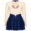 Freebily Women's Figure Ice Skating Dress Long Sleeve Shiny Rhinestones Roller Skating Lyrical Dance Costume #Navy Blue_F Large view 4