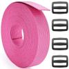 DEYACE 2 Inch Nylon Webbing Strap with Plastic Tri-Glide Slide Clips, 10 25 50 Yards Heavy Duty Nylon Strapping for Indoor or Outdoor Gear, DIY Crafting, Repairing (Pink, 2" x 50 Yards) view 1