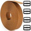 DEYACE 2 Inch Nylon Webbing Strap with Plastic Tri-Glide Slide Clips, 10 25 50 Yards Heavy Duty Nylon Strapping for Indoor or Outdoor Gear, DIY Crafting, Repairing (Brown, 2" x 50 Yards) view 1