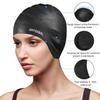 Silicone 3D Ear Protection Swim Cap - Latex-Free Non-Slip Waterproof for Long Hair/Thin Braids, Chlorine Resistant Tear-Resistant for Competitive Swimming, Comes with Ear Plugs & Nose Clip view 2