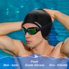 Silicone 3D Ear Protection Swim Cap - Latex-Free Non-Slip Waterproof for Long Hair/Thin Braids, Chlorine Resistant Tear-Resistant for Competitive Swimming, Comes with Ear Plugs & Nose Clip view 4