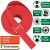 DEYACE 2 Inch Nylon Webbing Strap with Plastic Tri-Glide Slide Clips, 10 25 50 Yards Heavy Duty Nylon Strapping for Indoor or Outdoor Gear, DIY Crafting, Repairing (Red, 2" x 50 Yards) view 2