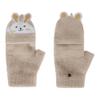 Ibluelover Kids Convertible Fingerless Gloves Cat Bunny Knit Flap Cover Mittens Half Finger Stretchy Mitten Glove for Girls Boys 8-10Y view 4