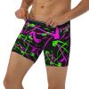 Glow In Dark Splatter Neon Men'S Boxer Brief Long Leg Underwear Fashion Briefs For Men Adult Teens view 3
