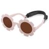 NULOOQ Polarized Baby Sunglasses with Strap  Flexible Flower Shaped Sunglasses for Toddler & Infant Age 0-24 Months (Beige/Brown) view 1