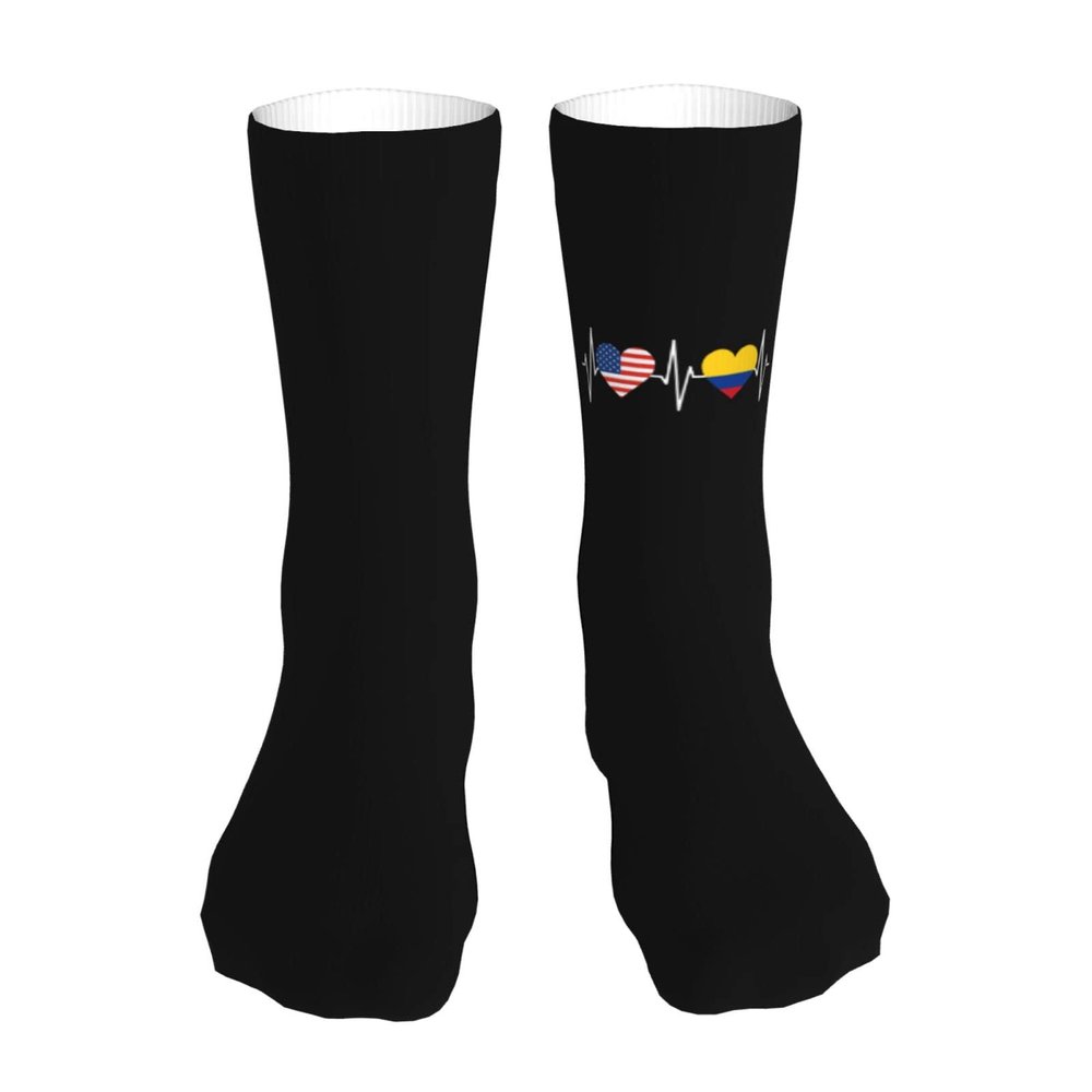 America Colombian Flag Men Women Moisture Control Stretch Warm Winter,Low Cut,Casual,Breathable Sports Socks 15 Inch