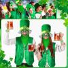 10 Pcs St Patrick's Day Costume Set Shamrock Hat with Faux Mustache St. Patrick Vest Sequin Bow Tie Beaded Shamrock Necklaces Bracelets Shamrock Shaped Glasses for Irish Party Decor (Medium) view 4