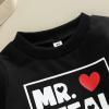 YINGISFITM Baby Girl Boy Valentines Day Outfit Toddler Crewneck Sweatshirt Long Sleeve Shirt Pullover Top Spring Clothes (Mr steal your heart black,12-18 Months) view 3