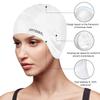 Silicone 3D Ear Protection Swim Cap - Latex-Free Non-Slip Waterproof for Long Hair/Thin Braids, Chlorine Resistant Tear-Resistant for Competitive Swimming, Comes with Ear Plugs & Nose Clip view 2