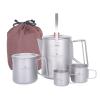 Boundless Voyage Titanium Camping Coffee Pot 1500ml Barista Kettle for Making Coffee, Boiling Water - Outdoor Traveling Campfire Stovetop Fast Brew (Kettle+3 Cups Set) view 1