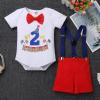 2nd birthday Decorations for Boys, 2 Year Old Racing Car Theme Sign Party Supplies, Second Birthday Race Fans Let's Go Racing Photo Decor, Cake Smash Clothes Photoshoot Red - Two Fast 18-24 Months view 2