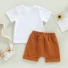 Toddler Baby Boy Summer Outfit Short Sleeve T Shirt Top Casual Shorts Set Infant Newborn Clothes 6 12 18 24 Month 2T (Little Fly White, 12-18 Months) view 3
