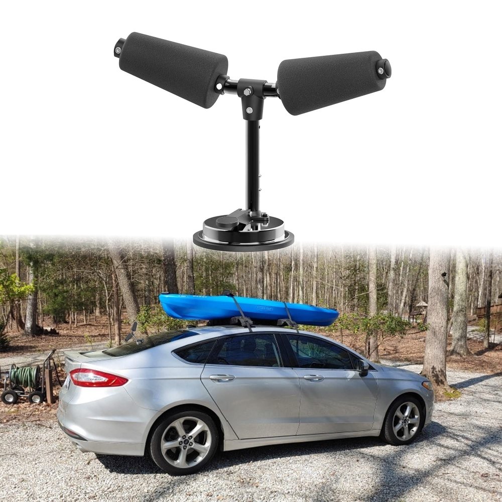 Adjustable Removable Y Kayak Roller, Kayak Boat Load Assist with Heavy-Duty Suction Cup Car Mount for Conveniently and Quickly Place The Kayak, Boat, Ocean Boat or Other Hull on Transportation Car
