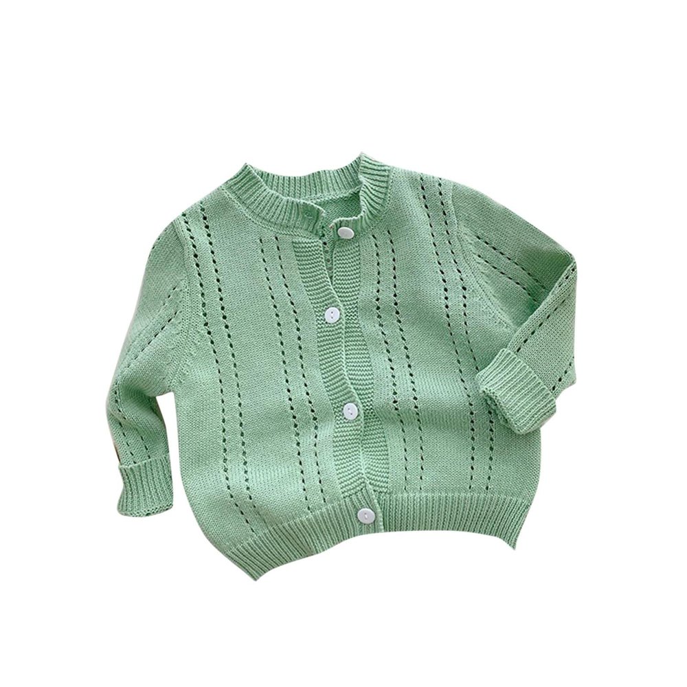 Kids Toddler Girls Boys Spring Winter Solid Knit Sweater Cardigan Long Sleeve Coat Jacket Boys (Mint Green, 0-6 Months)
