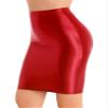 Vxuxlje Womens 70D Glossy High Waist Pencil Skirts Stretchy Bodycon Skirts Mini Short Dress Red Large view 1