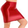 Vxuxlje Womens 70D Glossy High Waist Pencil Skirts Stretchy Bodycon Skirts Mini Short Dress Red Large view 3