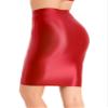 Vxuxlje Womens 70D Glossy High Waist Pencil Skirts Stretchy Bodycon Skirts Mini Short Dress Red Large view 4