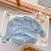 Kids Toddler Girls Boys Spring Winter Solid Knit Sweater Cardigan Long Sleeve Coat Jacket Boys (Light Blue, 4-5 Years) view 2