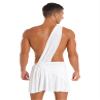Nikiikoo Men's Ancient Toga Costume Greek Mythology Caesar Halloween Party Roman Cosplay Fancy Dress White 3X-Large view 4