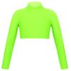 Hularka Kids Girls Basics Sportswear Mock Neck Ballet Dance Tank Crop Top Athletic Sports Gymnastics Activewear Fluorescent Green 14 view 1
