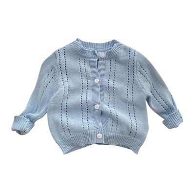 Kids Toddler Girls Boys Spring Winter Solid Knit Sweater Cardigan Long Sleeve Coat Jacket Boys (Light Blue, 5-6 Years)