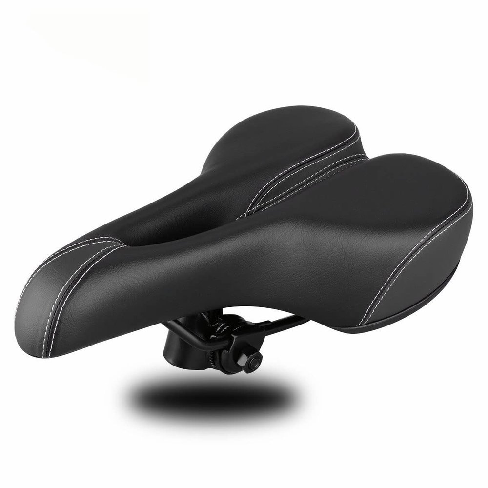 XARONF Bike Seat Cushion, Comfortable Bicycle Saddle Replacement with Padded Foam Cushion, Bicycle Saddle Universal Bike Seat Indoor Outdoor (Color : Black)