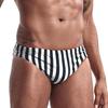 AIMPACT Mens Swim Briefs Sexy Swimsuit Bikini Swimwear Quick Dry Bathing Suit Men Stripe Swimming Birefs (Blackwhite M)