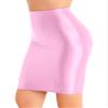 Vxuxlje Womens 70D Glossy High Waist Pencil Skirts Stretchy Bodycon Skirts Mini Short Dress Pink X-Large view 1