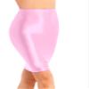Vxuxlje Womens 70D Glossy High Waist Pencil Skirts Stretchy Bodycon Skirts Mini Short Dress Pink X-Large view 2