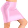 Vxuxlje Womens 70D Glossy High Waist Pencil Skirts Stretchy Bodycon Skirts Mini Short Dress Pink X-Large view 3