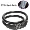 2 PACK Bike Locks Cable,Anti Theft Bicycle Lock Chain,4 Digit Security Resettable Bike Combination Lock Self Coiling Combination Cable Combo Bike Locks Without Mounting Bracket,2 Feetx1/2 Inch (Black) view 3