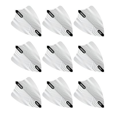 RED DRAGON Hardcore White Freestyle Dart Flights- 3 Sets Per Pack (9 Dart Flights in Total)