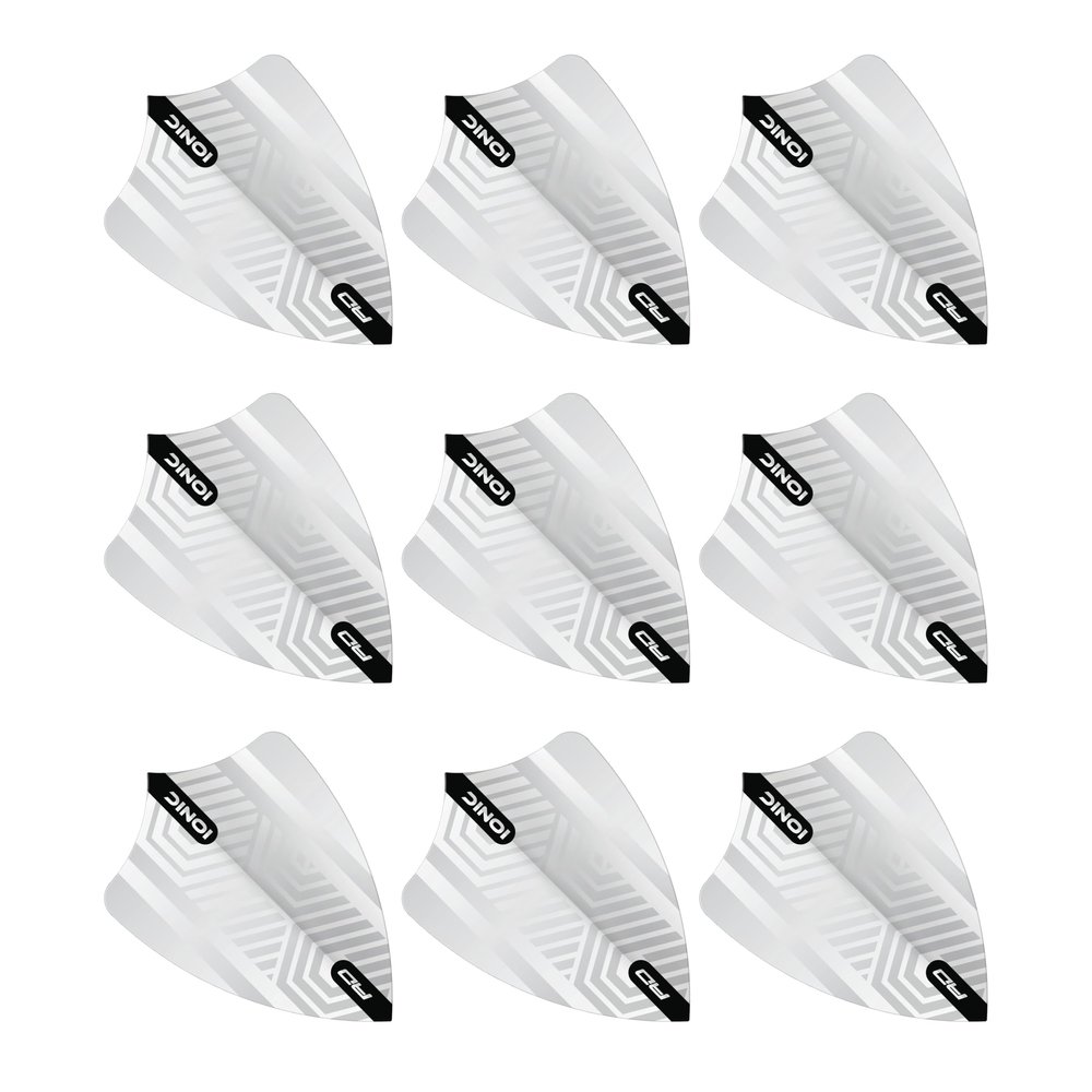 RED DRAGON Hardcore White Freestyle Dart Flights- 3 Sets Per Pack (9 Dart Flights in Total)