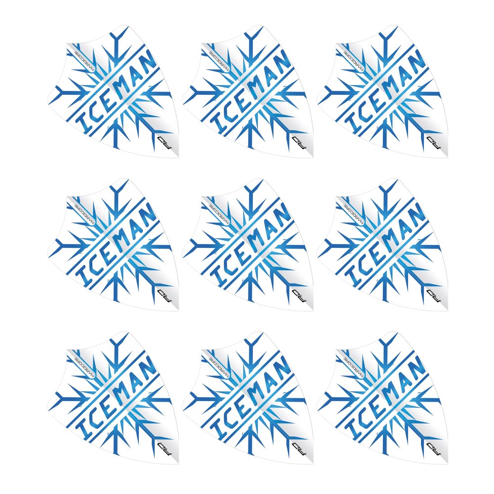 RED DRAGON Hardcore Gerwyn Price Snowflake Freestyle Dart Flights- 3 Sets Per Pack (9 Dart Flights in Total)