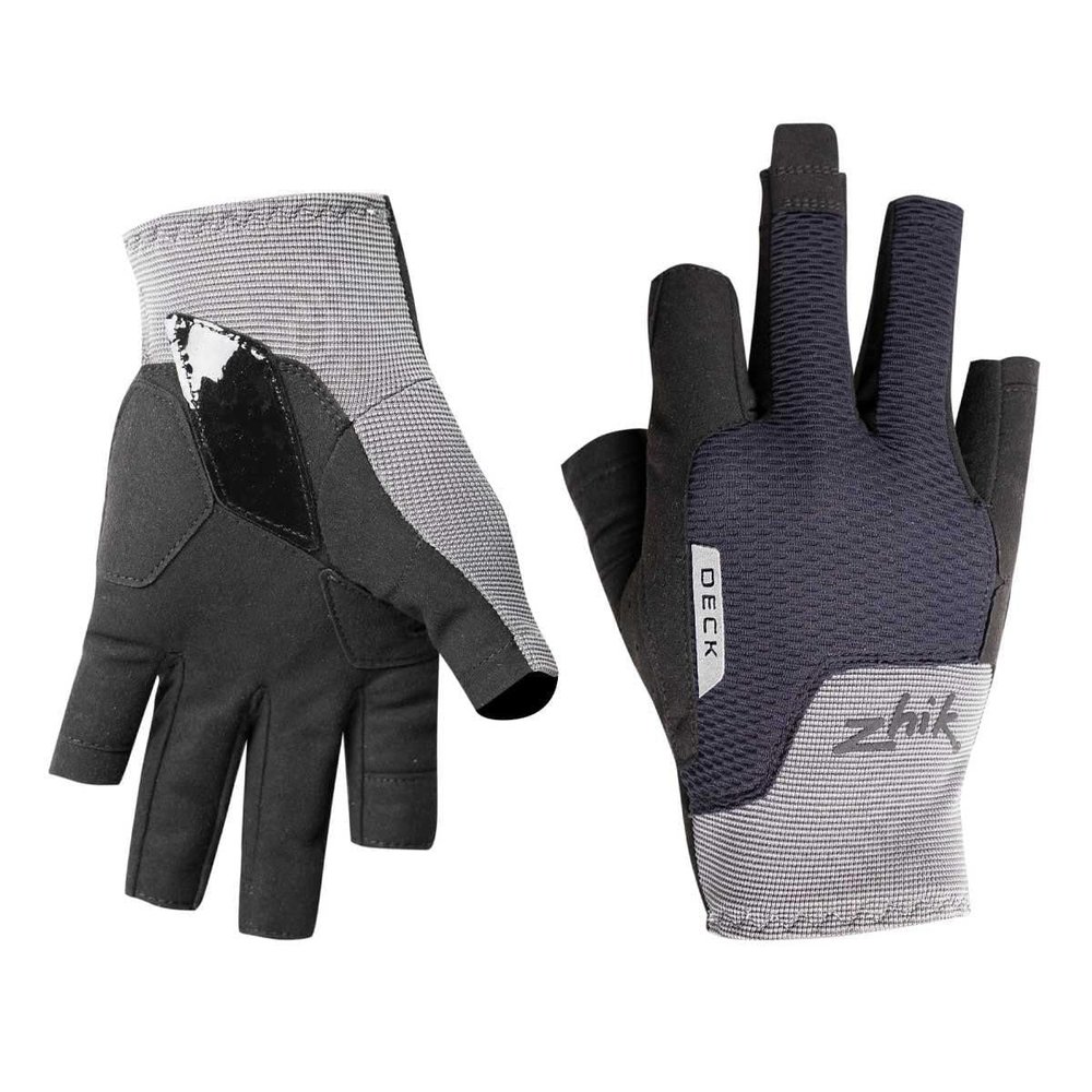 Zhik Half Finger Deck Sailing Gloves - Grey - Thermal Warm Heat Layer Layers Easy Stretch