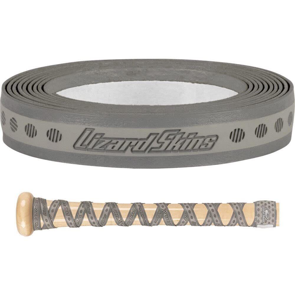 Lizard Skins DSP Ultra X Bat Grip - Solid 0.5mm Thickness Baseball Wood Bat Tape - Grey