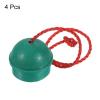 PATIKIL Cue Chalk Holder, 4 Pack Rubber Non Slip Pool Chalk Holders Billiard Cue Tips Chalks Case with Cord Snooker Pool Replacement, Green view 3