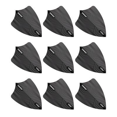 RED DRAGON Hardcore Black Freestyle Dart Flights- 3 Sets Per Pack (9 Dart Flights in Total)