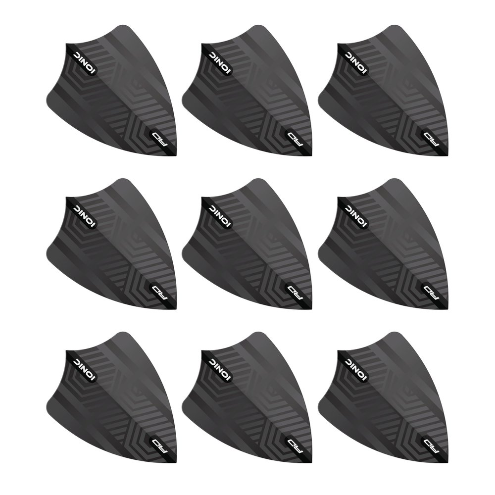 RED DRAGON Hardcore Black Freestyle Dart Flights- 3 Sets Per Pack (9 Dart Flights in Total)