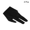 Patikil 3 Fingers Pool Gloves - 4 Packs Billiard Gloves Left & Right Hand Show Gloves for Shooter Carom Pool Snooker Cue Sport, Black view 3