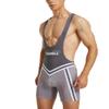 Gymskop Men's Wrestling Singlets Athletic Supporters Slim Fit Sport Bodysuit One Piece Sleeveless Active Wrestling Leotard Jumpsuits 04 Gray XL view 2