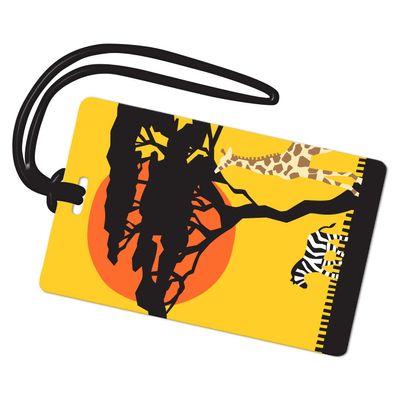 R. Nichols Africa Luggage Tag - Sturdy Waterproof Plastic Travel Labels for Baggage, Suitcases, Backpacks, and Diaper Bags, 2.5 Inch x 4 Inch Tag with Black Loop Attachments