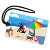 R. Nichols Doggie Beach Bums Luggage Tag - Sturdy Waterproof Plastic Travel Labels for Baggage, Suitcases, Backpacks, and Diaper Bags, 2.5 Inch x 4 Inch Tag with Black Loop Attachments view 1