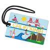 R. Nichols California Luggage Tag - Sturdy Waterproof Plastic Travel Labels for Baggage, Suitcases, Backpacks, and Diaper Bags, 2.5 Inch x 4 Inch Tag with Black Loop Attachments view 1