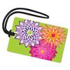 R. Nichols Dahlias Luggage Tag - Sturdy Waterproof Plastic Travel Labels for Baggage, Suitcases, Backpacks, and Diaper Bags, 2.5 Inch x 4 Inch Tag with Black Loop Attachments view 1