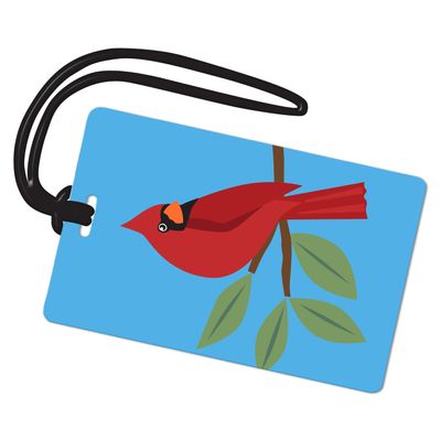 R. Nichols Cardinal Luggage Tag - Sturdy Waterproof Plastic Travel Labels for Baggage, Suitcases, Backpacks, and Diaper Bags, 2.5 Inch x 4 Inch Tag with Black Loop Attachments