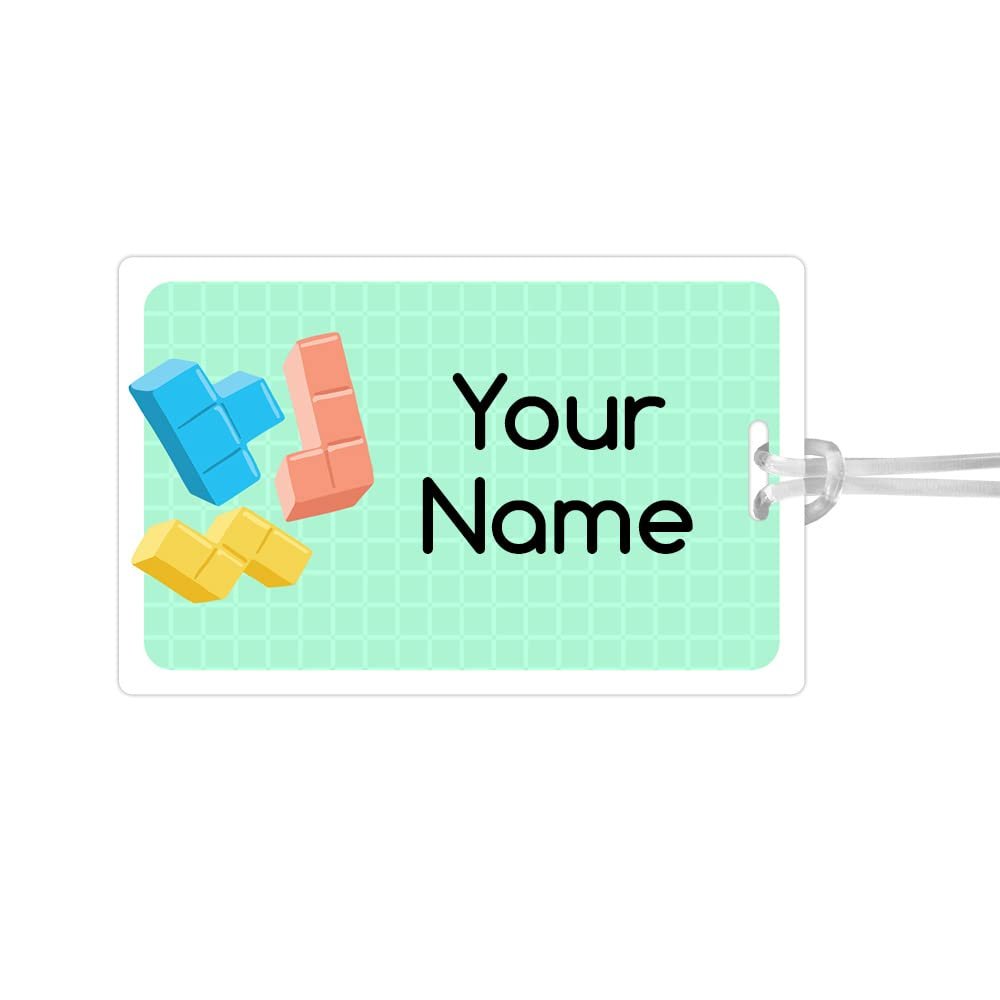Kids Labels Durable Large Luggage & Bag Tag Blocks Design